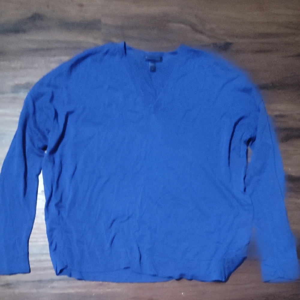 Eileen Fisher Women's Blue V-Neck Sweater